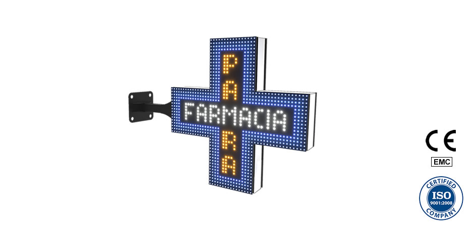 Croce Parafarmacia a LED animata pre-programmata - 60 cm